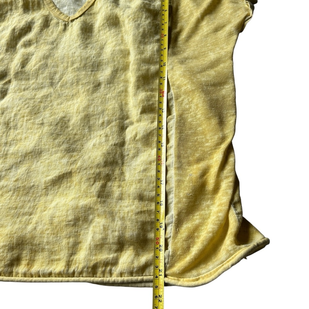 Tera Bora designer linen top. Butter stick yellow. Size L - Picture 4 of 6